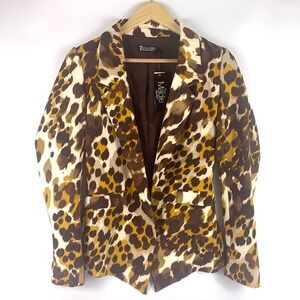 New York‎ & Co Design Studio Soft Madie Blazer Womens XXS Tall Abstract Leopard